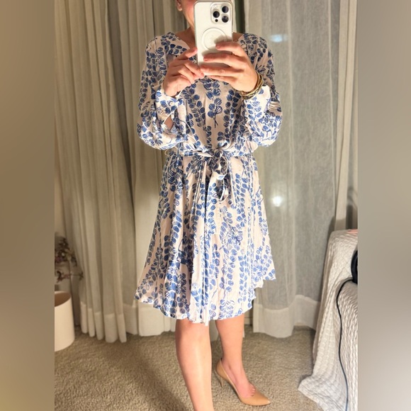 Reiss -Marnie Printed Belted Long Sleeve Mini Dress - Picture 2 of 3